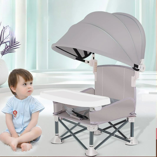 Portable Baby Camping Folding High Chair with Sunshade and Tent Dining Table