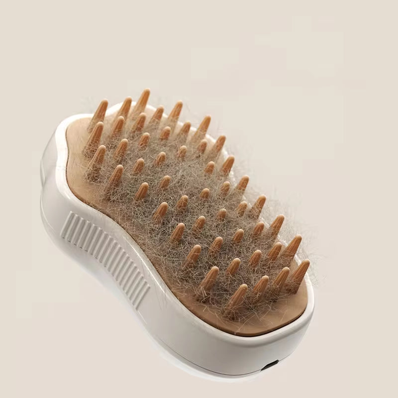 Transform Your Pet's Grooming Routine with the 3-in-1 Electric Cat and Dog Steam Brush - Effortless Hair Removal, Massage, and Refreshing Spray!