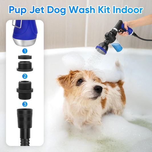 Versatile Dog Shower Attachment with 3-Way Diverter and 6.6 Ft Hose for Effortless Pet Washing