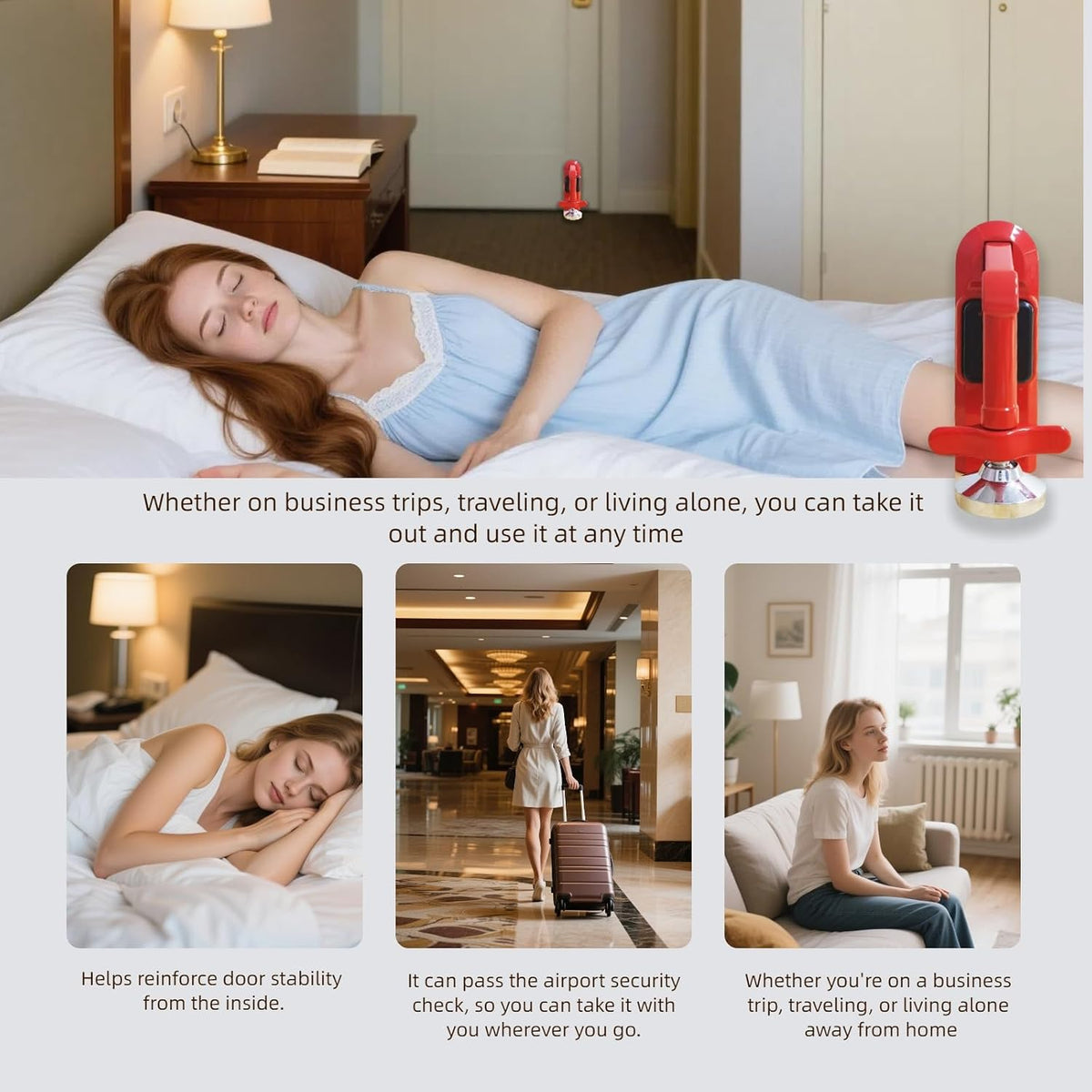 Portable Alarm Door Stopper: Essential Travel Security Solution for Home, Office, and Hotel Safety