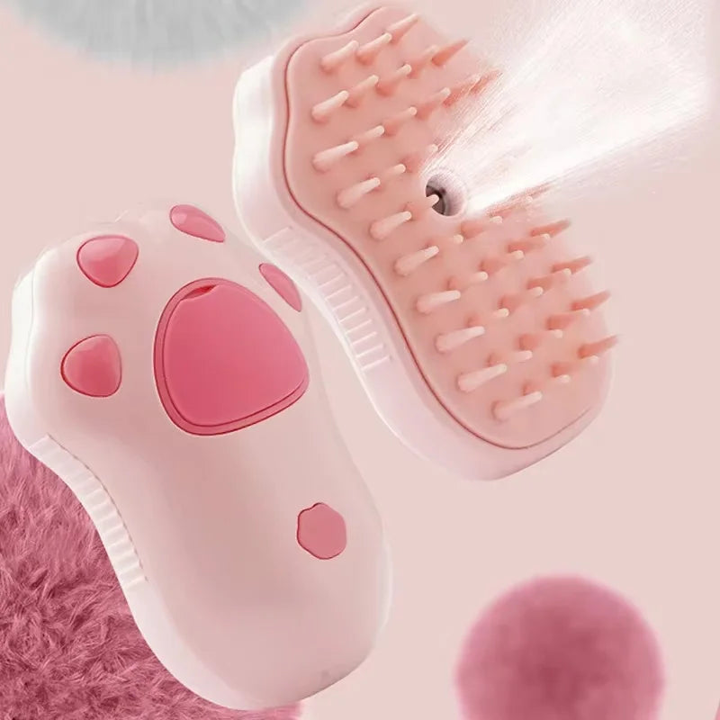 Transform Your Pet's Grooming Routine with the 3-in-1 Electric Cat and Dog Steam Brush - Effortless Hair Removal, Massage, and Refreshing Spray!