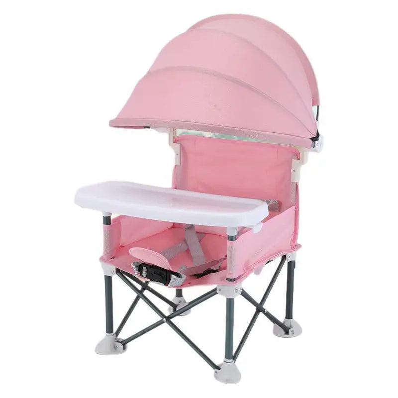 Portable Baby Camping Folding High Chair with Sunshade and Tent Dining Table