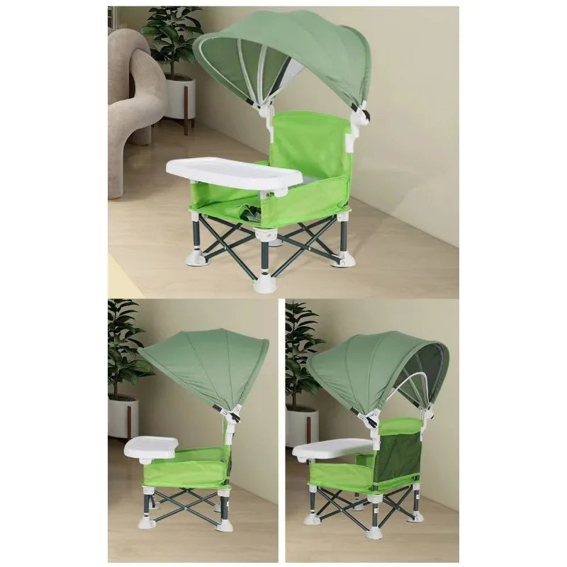 Portable Baby Camping Folding High Chair with Sunshade and Tent Dining Table