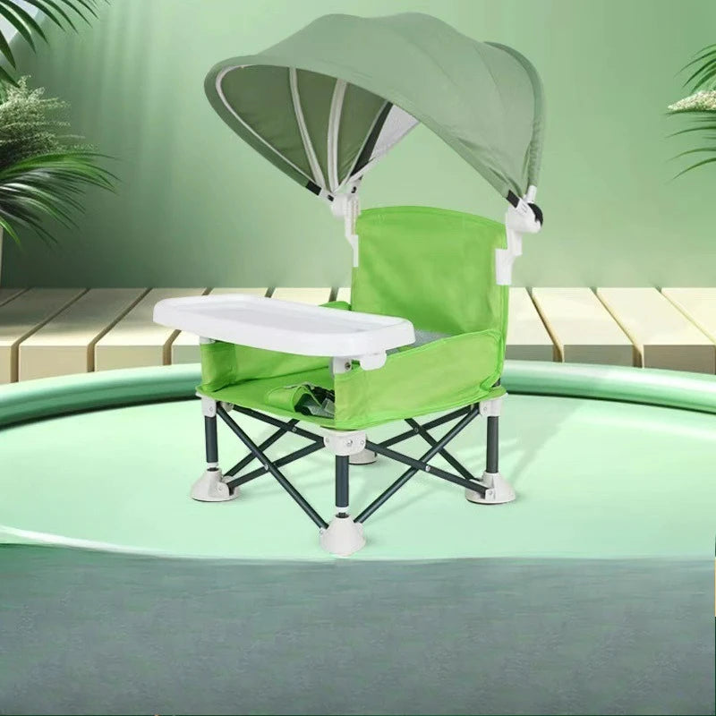 Portable Baby Camping Folding High Chair with Sunshade and Tent Dining Table