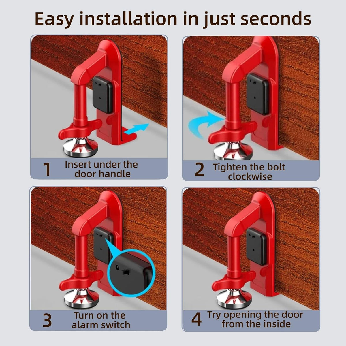 Portable Alarm Door Stopper: Essential Travel Security Solution for Home, Office, and Hotel Safety