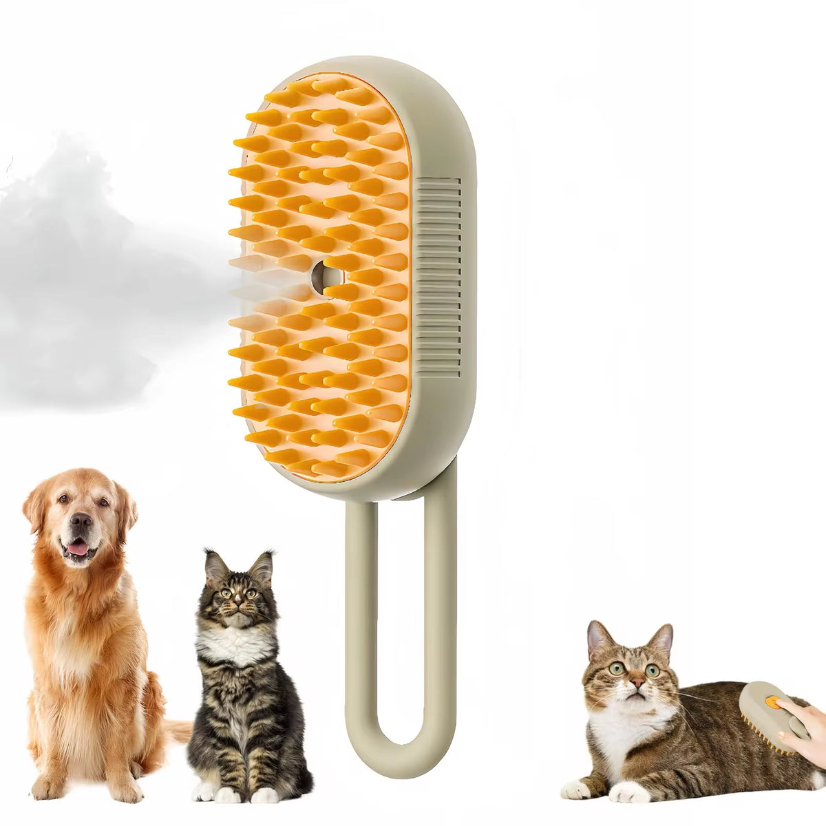 Transform Your Pet's Grooming Routine with the 3-in-1 Electric Cat and Dog Steam Brush - Effortless Hair Removal, Massage, and Refreshing Spray!