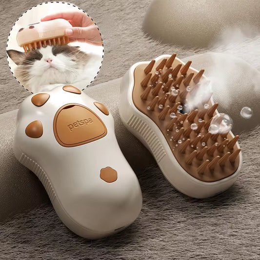 Transform Your Pet's Grooming Routine with the 3-in-1 Electric Cat and Dog Steam Brush - Effortless Hair Removal, Massage, and Refreshing Spray!